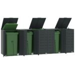 Wheelie Bin Storage for 5 Bins Anthracite 345x79x117 cm Steel