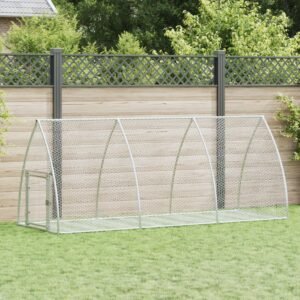 Rabbit Hutch Silver 105x300x120 cm Galvanised Steel