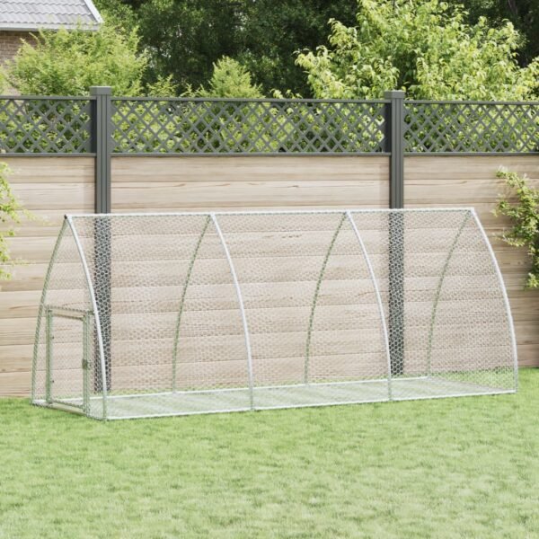 Rabbit Hutch Silver 105x300x120 cm Galvanised Steel