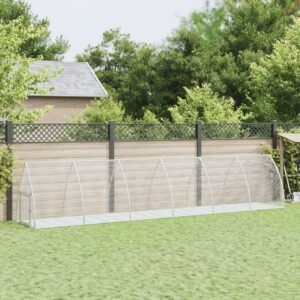 Rabbit Hutch Silver 105x600x120 cm Galvanised Steel