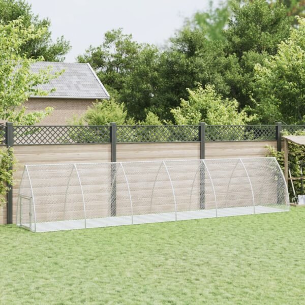 Rabbit Hutch Silver 105x600x120 cm Galvanised Steel