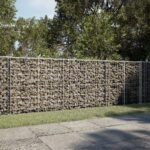 Gabion Basket with Cover 350x100x100 cm Galvanised Iron