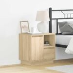 Bedside Cabinet with Drawer 2 pcs Sonoma Oak 50 x 34,5 x 50 cm.