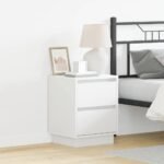 Bedside Cabinet 2 pcs White 39 x 34,5 x 50 cm Engineered wood