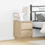 Bedside Cabinet with Drawer 2 pcs Sonoma Oak 39 x 34,5 x 50 cm