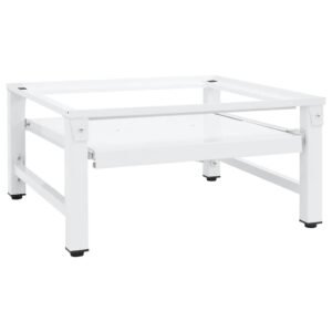 Washing Machine Pedestal with Pull-out Shelf White