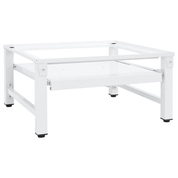 Washing Machine Pedestal with Pull-out Shelf White