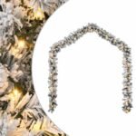 Christmas Garland with LED Lights Green 5 m PVC
