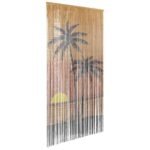 Insect Door Curtain Palm Tree Print 100x200 cm Bamboo