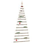 vidaXL Hanging Christmas Tree with Top Star 100x210 cm Natural Branch
