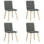 Dining Chairs 4 pcs Dark Grey Fabric