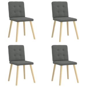 Dining Chairs 4 pcs Dark Grey Fabric