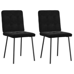 Dining Chairs 2 pcs Black Velvet