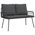 Garden Bench with Cushion Anthracite 114 x 64 x 90cm Steel