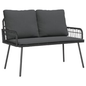 Garden Bench with Cushion Anthracite 114 x 64 x 90cm Steel