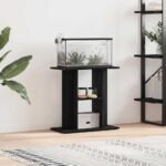 Aquarium Stand Black Oak 60x30x60 cm Engineered Wood