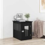 Dog Crate Furniture Black Oak 45x62x59 cm Engineered Wood