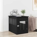 Dog Crate Furniture Black Oak 55x75x65 cm Engineered Wood