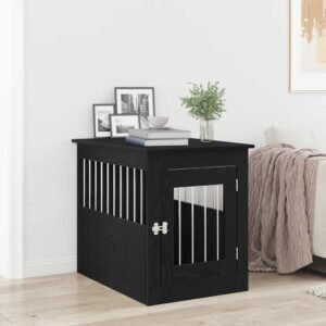 Dog Crate Furniture Black Oak 55x75x65 cm Engineered Wood