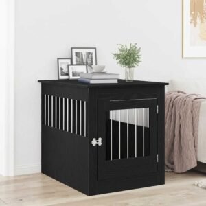 Dog Crate Furniture Black Oak 64.5x80x71 cm Engineered Wood