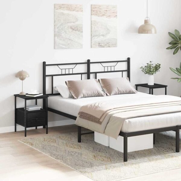 Bedside Cabinet 2 pcs Black Oak 34 x 36 x 50 cm Engineered Wood