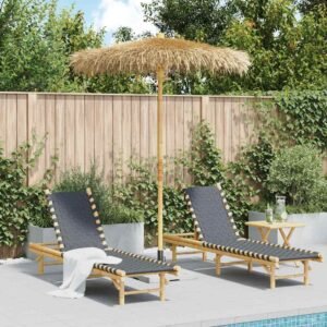 Tiki Umbrella with Banana Leaf Canopy 180 cm Bamboo