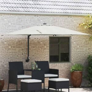 Garden Parasol Sand 248,5 x 247,5 x 160 cm Polyester and Steel