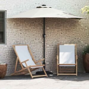 Garden Parasol Sand 294 x 150 x 224 cm Polyester and Steel