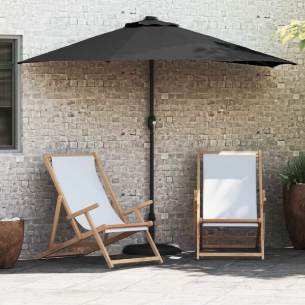 Garden Parasol Black 294 x 150 x 224 cm Polyester and Steel