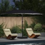 Garden Parasol Anthracite 385 x 209 x 244 cm Polyester