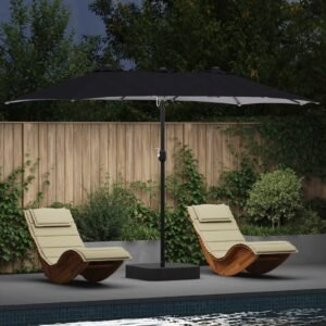 Garden Parasol Anthracite 385 x 209 x 244 cm Polyester