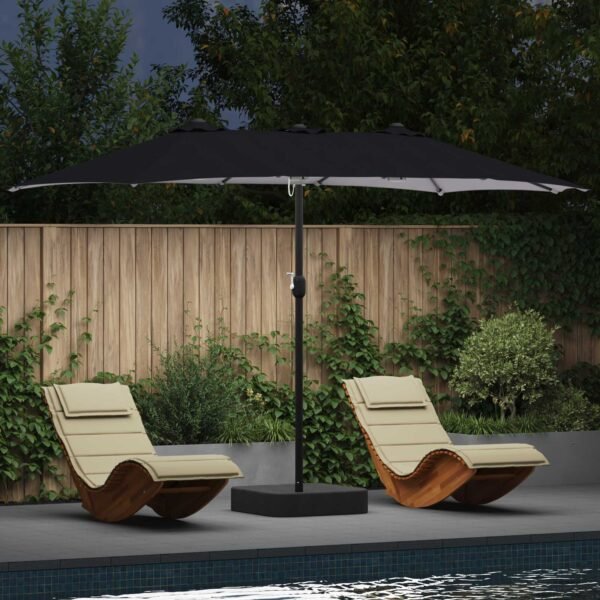 Garden Parasol Anthracite 385 x 209 x 244 cm Polyester