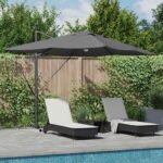 Parasol Anthracite 351 x 250 x 253 cm Polyester and Aluminium