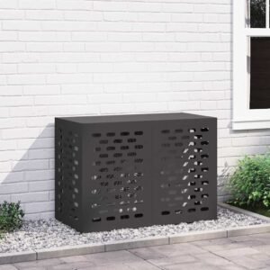 Air Conditioner Cover Black 100 x 50 x 70 cm Steel