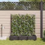 Garden Planter 3 pcs Black Plastic