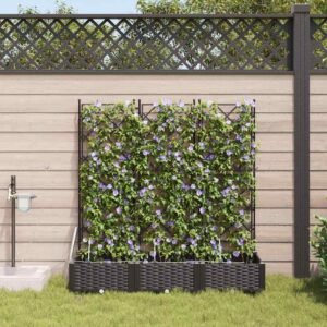 Garden Planter 3 pcs Black Plastic