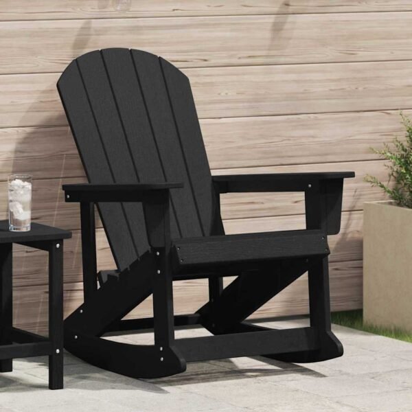Adirondack Rocking Chair Black 92 x 73.5 x 92 cm HDPE