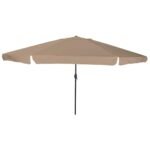 Garden Parasol Taupe 394 x 394 x 248 cm Polyester and Steel