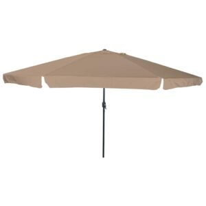 Garden Parasol Taupe 394 x 394 x 248 cm Polyester and Steel