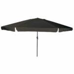 Garden Parasol Black 394 x 394 x 248 cm Polyester and Steel