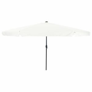 Garden Parasol Sand and Anthracite 395 x 395 x 245 cm Polyester