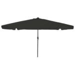 Garden Parasol Black 395 x 395 x 245 cm Polyester