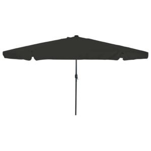 Garden Parasol Black 395 x 395 x 245 cm Polyester