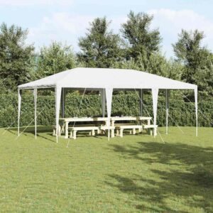 Party Tent White 600 x 400 x 266 cm Polyethylene and Steel