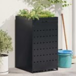 Wheelie Bin Storage with Planter Roof for Single 240L Bin Black