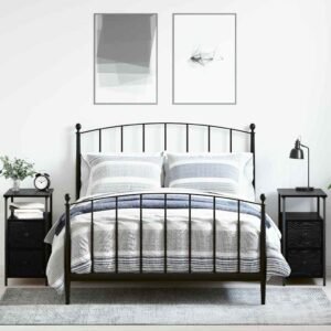 Bedside Cabinet 2 pcs Black oak 30 x 60 x 60 cm Engineered wood