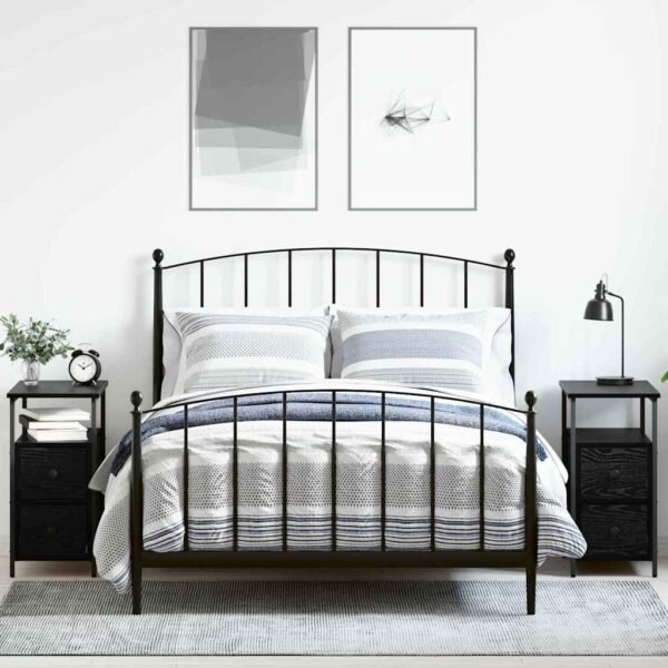 Bedside Cabinet 2 pcs Black oak 30 x 60 x 60 cm Engineered wood