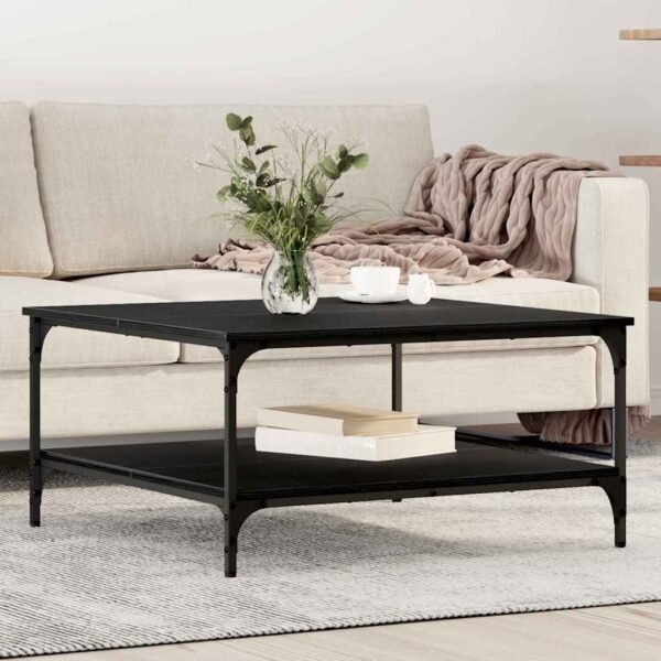 Coffee Table Black oak 80 x 80 x 40 cm Engineered Wood