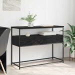 Console Table Black Oak 100 x 40 x 75 cm Engineered Wood