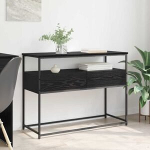 Console Table Black Oak 100 x 40 x 75 cm Engineered Wood